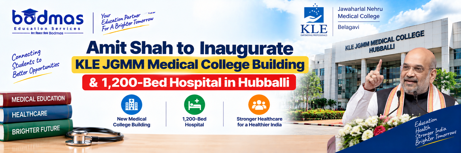 KLE JGMM Medical College to Inaugurate New Campus & 1,200-Bed Hospital in Hubballi